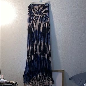 tie dye maxi skirt